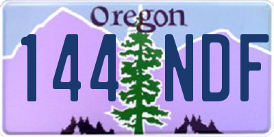 OR license plate 144NDF