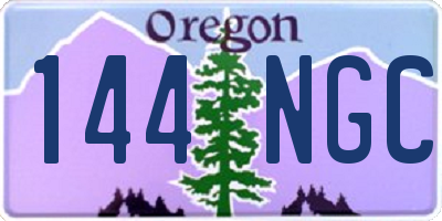 OR license plate 144NGC
