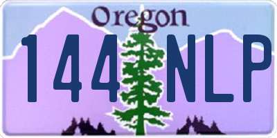OR license plate 144NLP