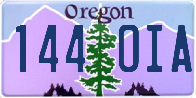 OR license plate 144OIA