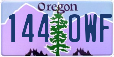 OR license plate 144OWF