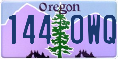 OR license plate 144OWQ
