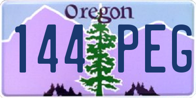 OR license plate 144PEG