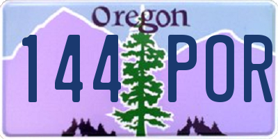 OR license plate 144POR