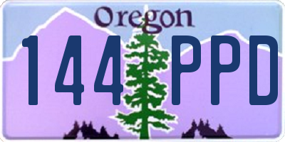 OR license plate 144PPD