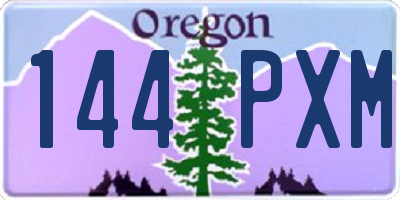 OR license plate 144PXM