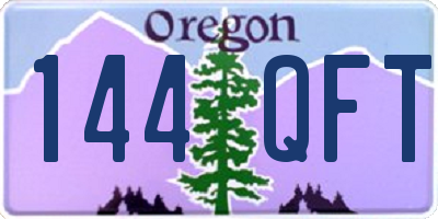 OR license plate 144QFT