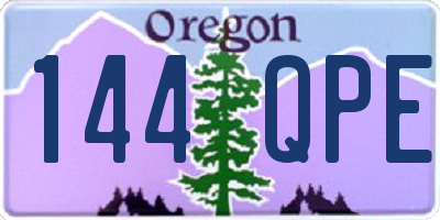 OR license plate 144QPE