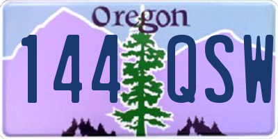 OR license plate 144QSW