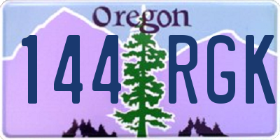 OR license plate 144RGK