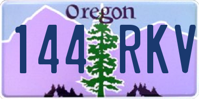 OR license plate 144RKV