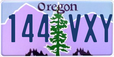 OR license plate 144VXY