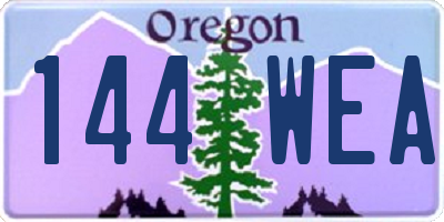 OR license plate 144WEA