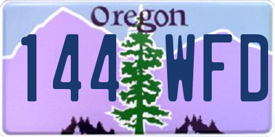 OR license plate 144WFD