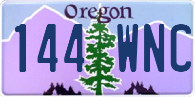 OR license plate 144WNC