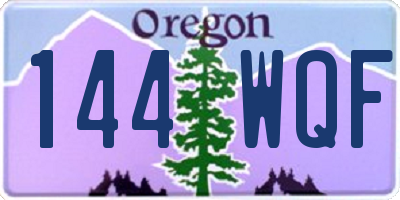 OR license plate 144WQF