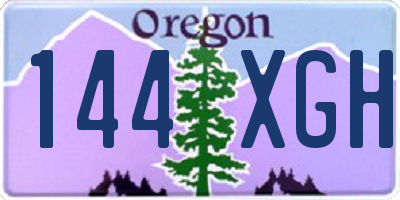 OR license plate 144XGH