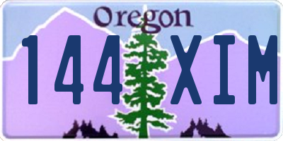 OR license plate 144XIM