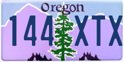 OR license plate 144XTX