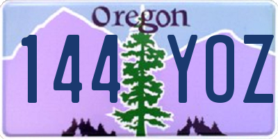 OR license plate 144YOZ