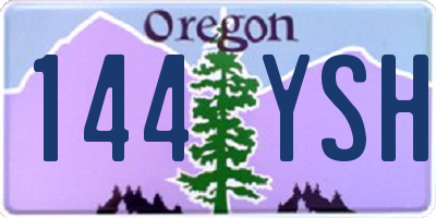OR license plate 144YSH