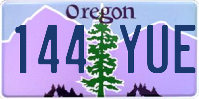 OR license plate 144YUE