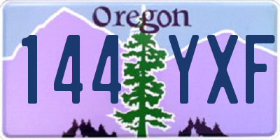 OR license plate 144YXF