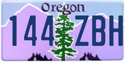 OR license plate 144ZBH