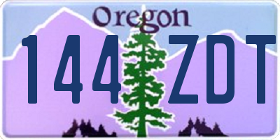 OR license plate 144ZDT