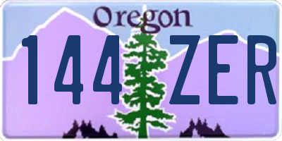 OR license plate 144ZER