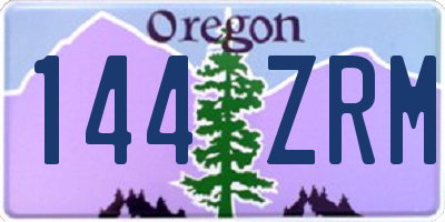OR license plate 144ZRM