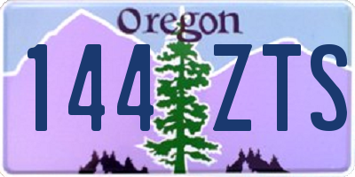 OR license plate 144ZTS