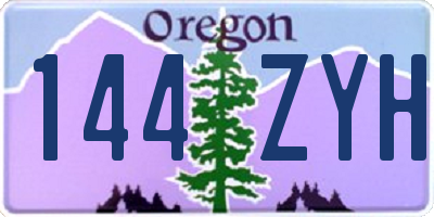OR license plate 144ZYH