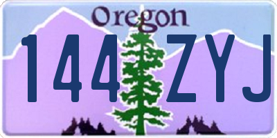 OR license plate 144ZYJ