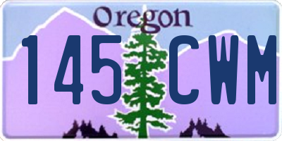 OR license plate 145CWM