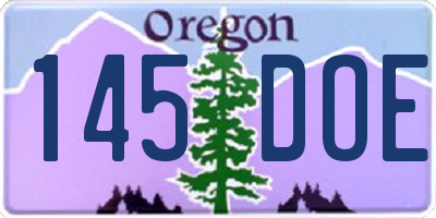 OR license plate 145DOE