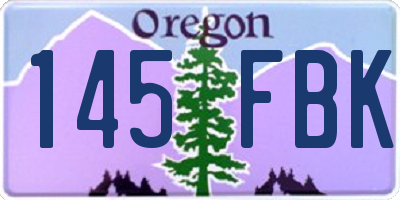 OR license plate 145FBK