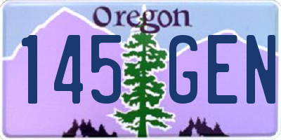 OR license plate 145GEN