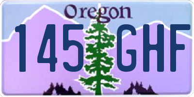 OR license plate 145GHF