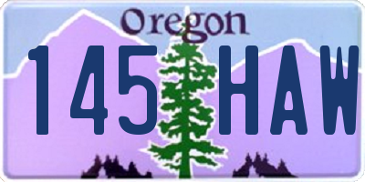 OR license plate 145HAW