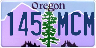 OR license plate 145MCM