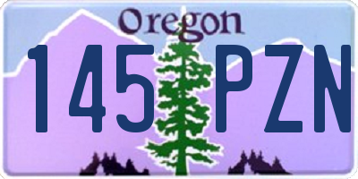 OR license plate 145PZN