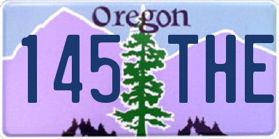 OR license plate 145THE