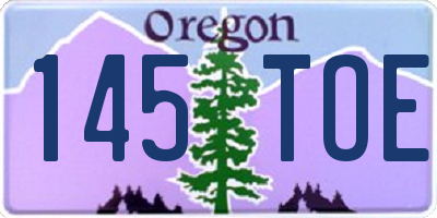 OR license plate 145TOE
