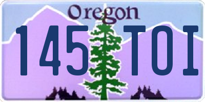OR license plate 145TOI