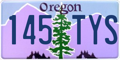 OR license plate 145TYS