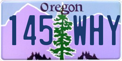 OR license plate 145WHY