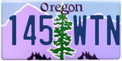 OR license plate 145WTN