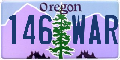 OR license plate 146WAR