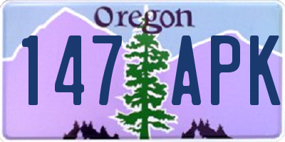 OR license plate 147APK